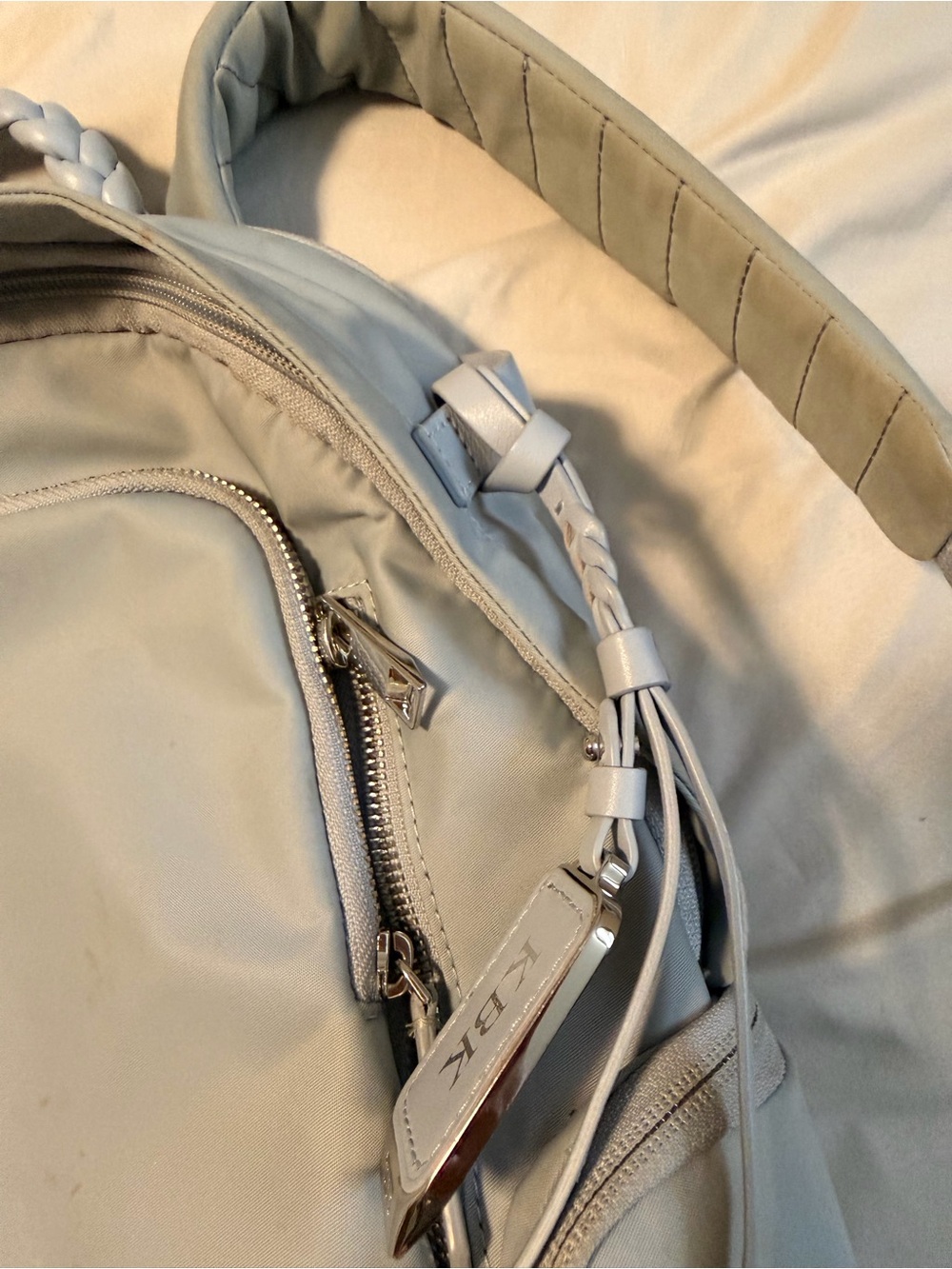 Tumi womens Pale blue Backpack with Silver Hardware - Picture 5 of 10